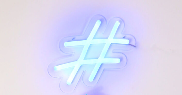 Neon Hashtag sign
