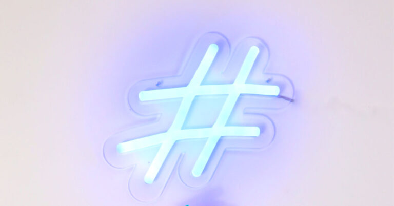Neon Hashtag sign